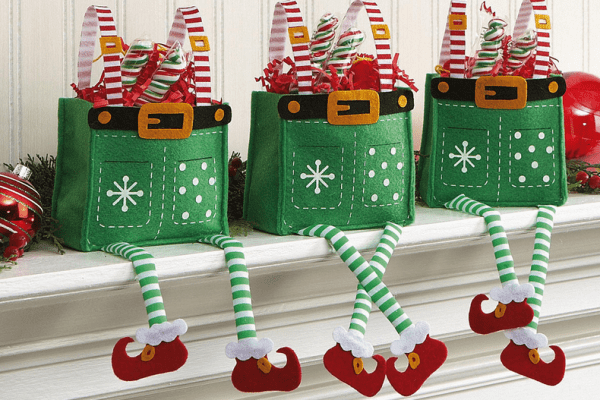 elf treat bags christmas wrapping kids gifts