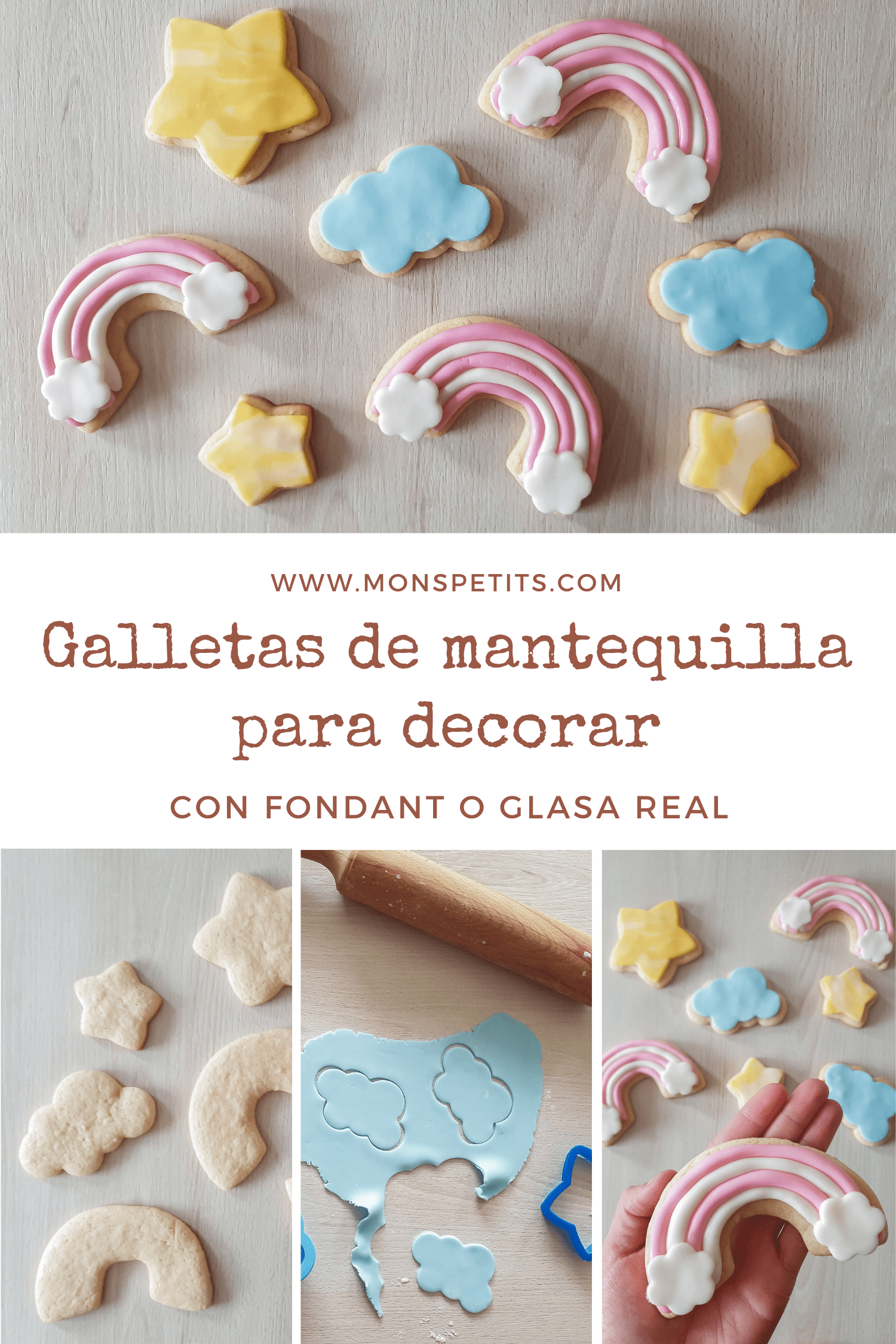 Receta galletas mantequilla para decorar con fondant o glasa - Homemade butter cookies - Royal Icing - Caseras PIN