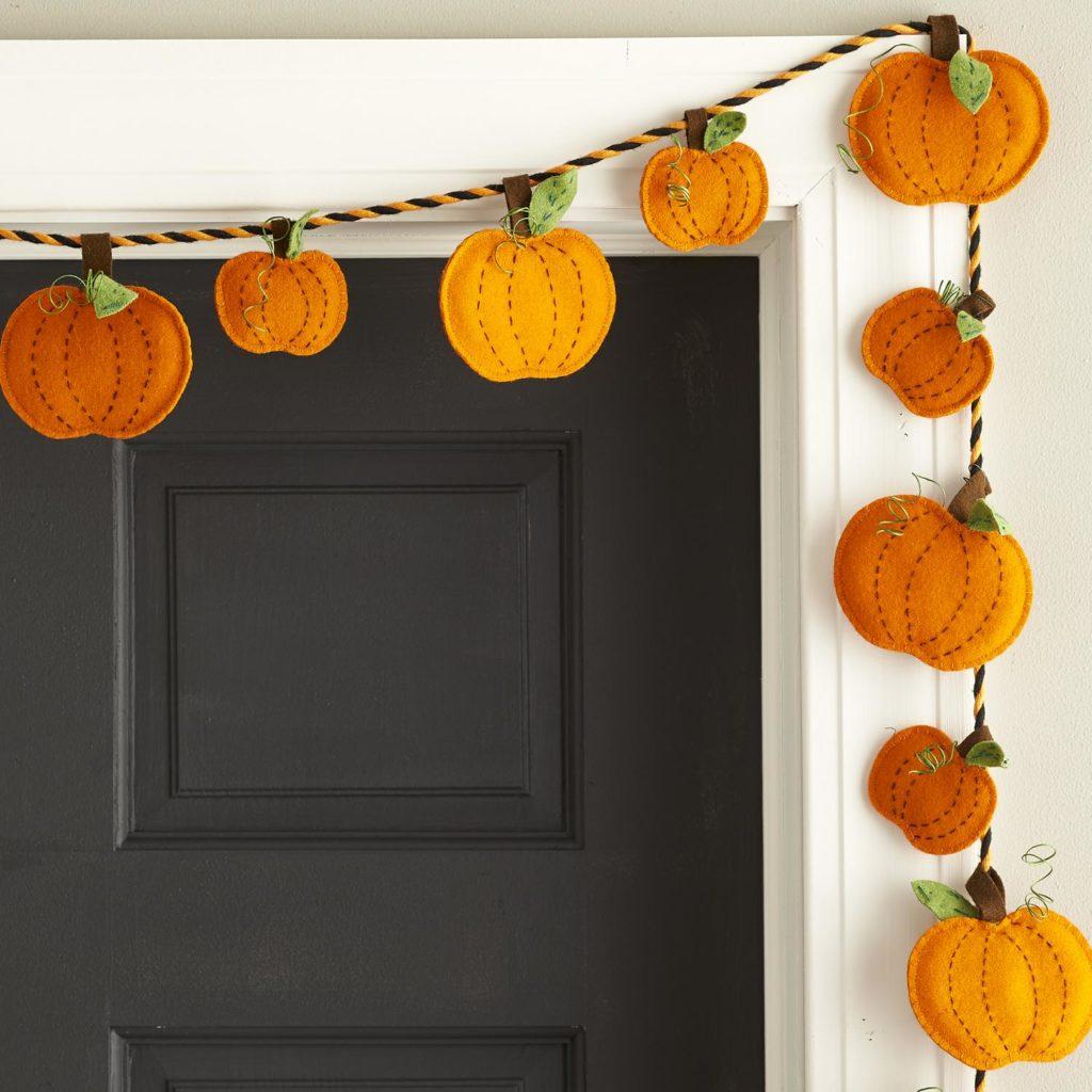 calabaza fieltro decoracion otoño halloween - felt pumpkin autumn fall decoration