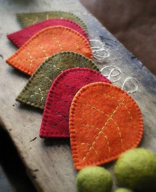 guirnalda hojas fieltro decoracion otoño halloween - felt leaf garland autumn fall decoration
