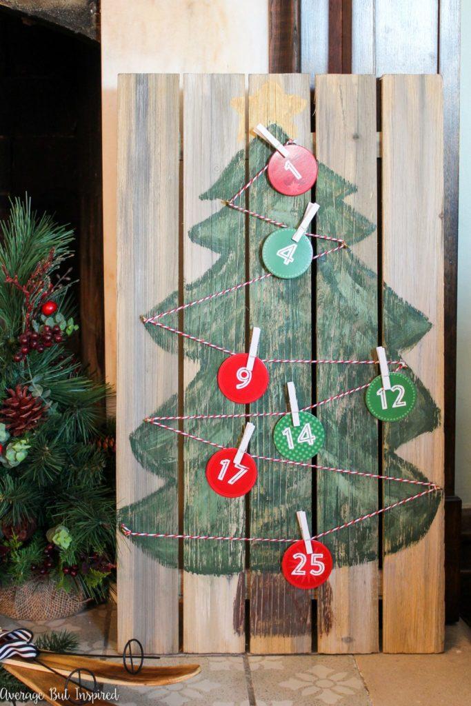 Calendario Adviento Navidad - Christmas Advent Calendar on Wood - DIY Homemade