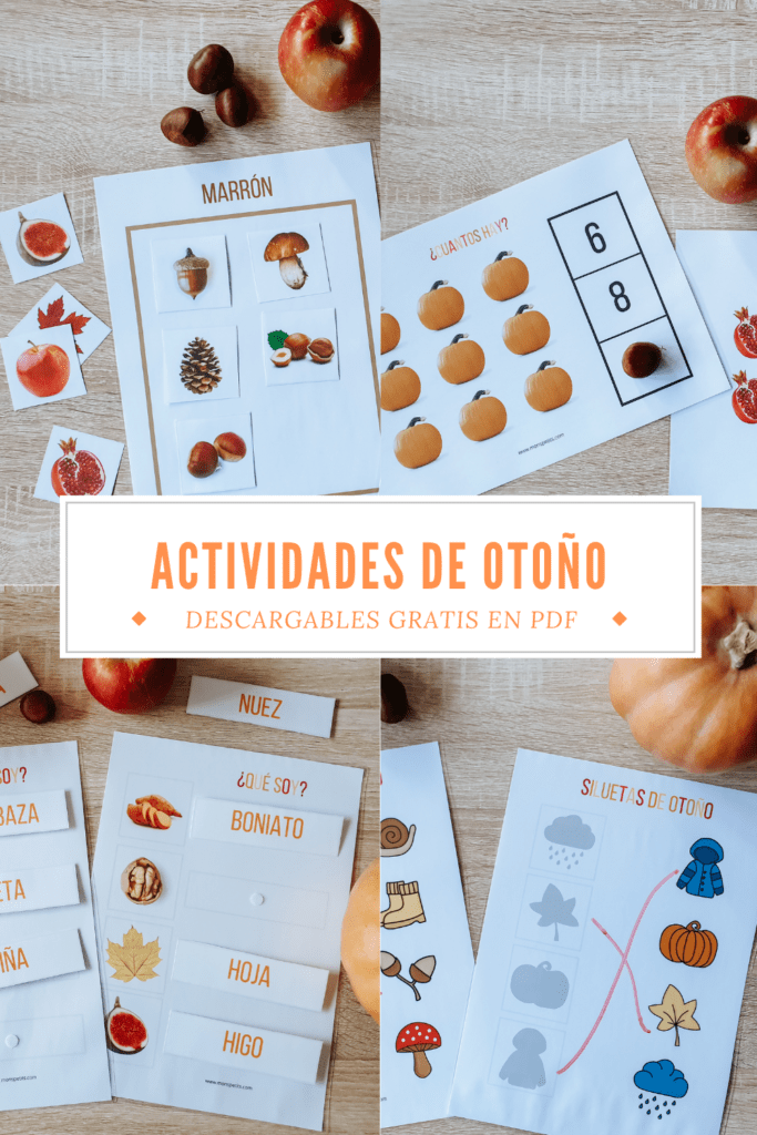 Pack de actividades de otoño - Descargables gratuitos en pdf | Free printables in Spanish and English | Mons Petits