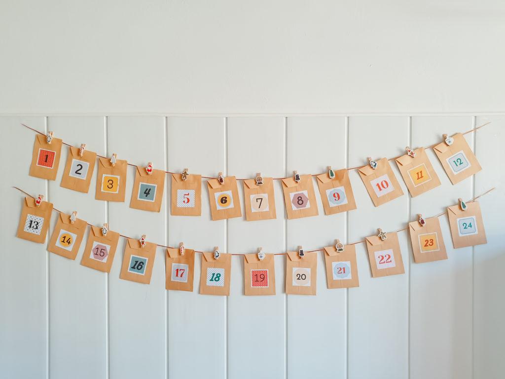Calendario de Adviento DIY sobres colgados - Homemade Advent Calendar - Imprimible gratis pdf - Navidad - Christmas