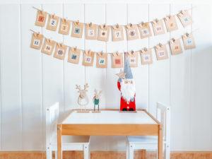 Calendario de Adviento DIY sobres colgados - Homemade Advent Calendar - Imrimible gratis pdf - Navidad - Christmas