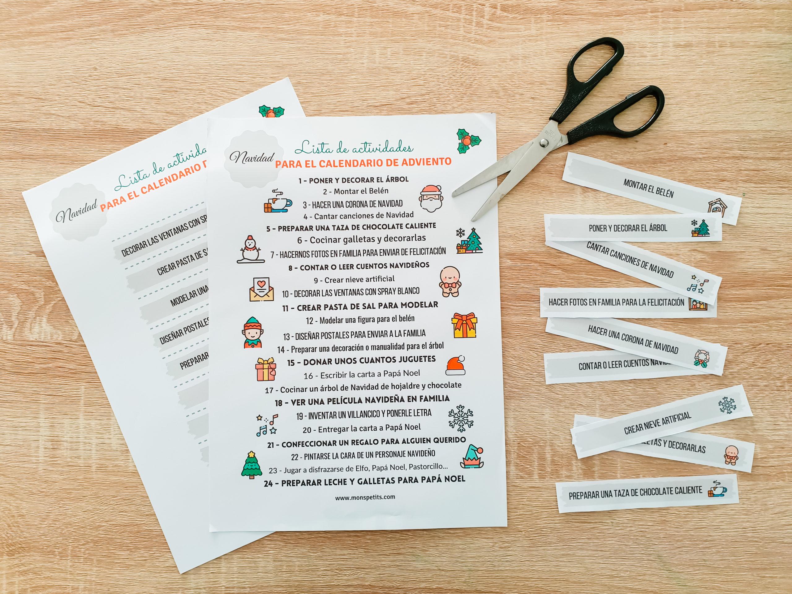 Calendario de Adviento - Ideas de actividades en casa - DIY Homemade - Advent Calendar ideas - Navidad Christmas