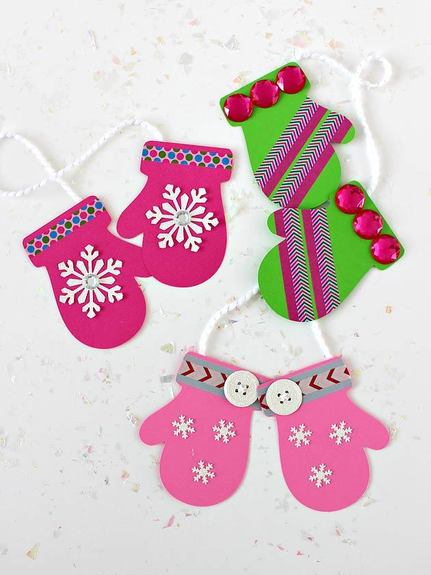 Manualidades para Navidad para hacer con niños en casa - Christmas Crafts with Kids to make at home - Guantes de papel