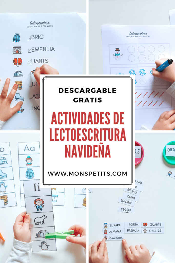Actividades lectoescritura navidad - Descargable Gratis - Imprimir en pdf - Actividades infantiles letras Castellano