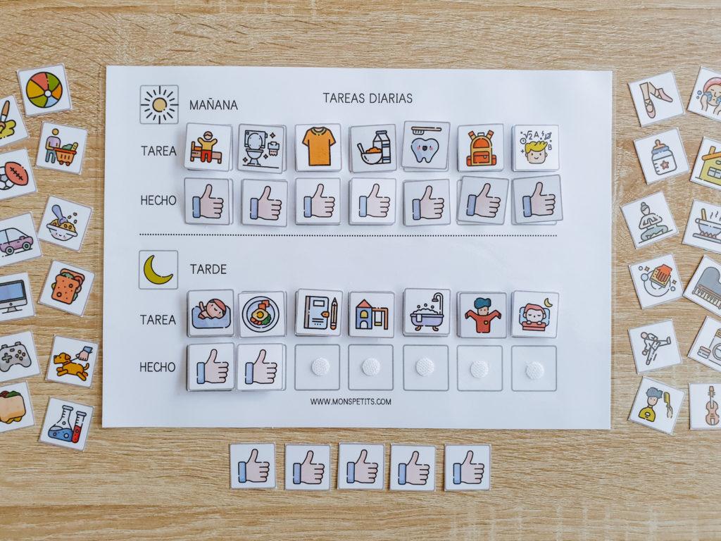 Pack descargable gratis de habitos y rutinas para niños - by monspetits.com - Trabajar las rutinas