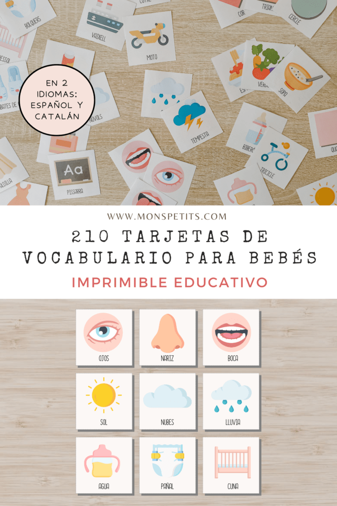 210 Flashcards de Aprendizaje y Vocabulario para Bebes ESP by monspetits PIN