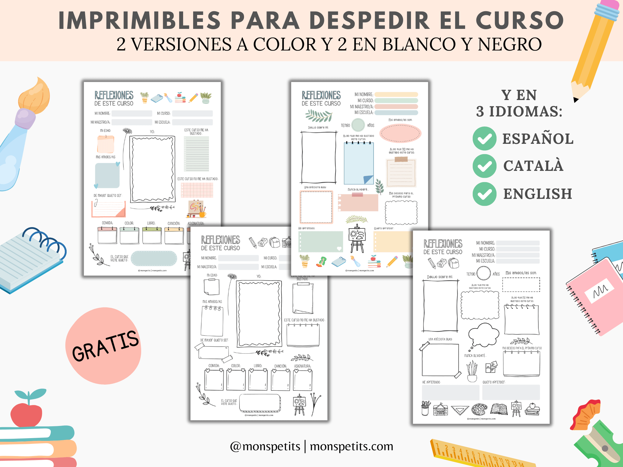 Descarga gratis este imprimible para reflexionar sobre el curso escolar