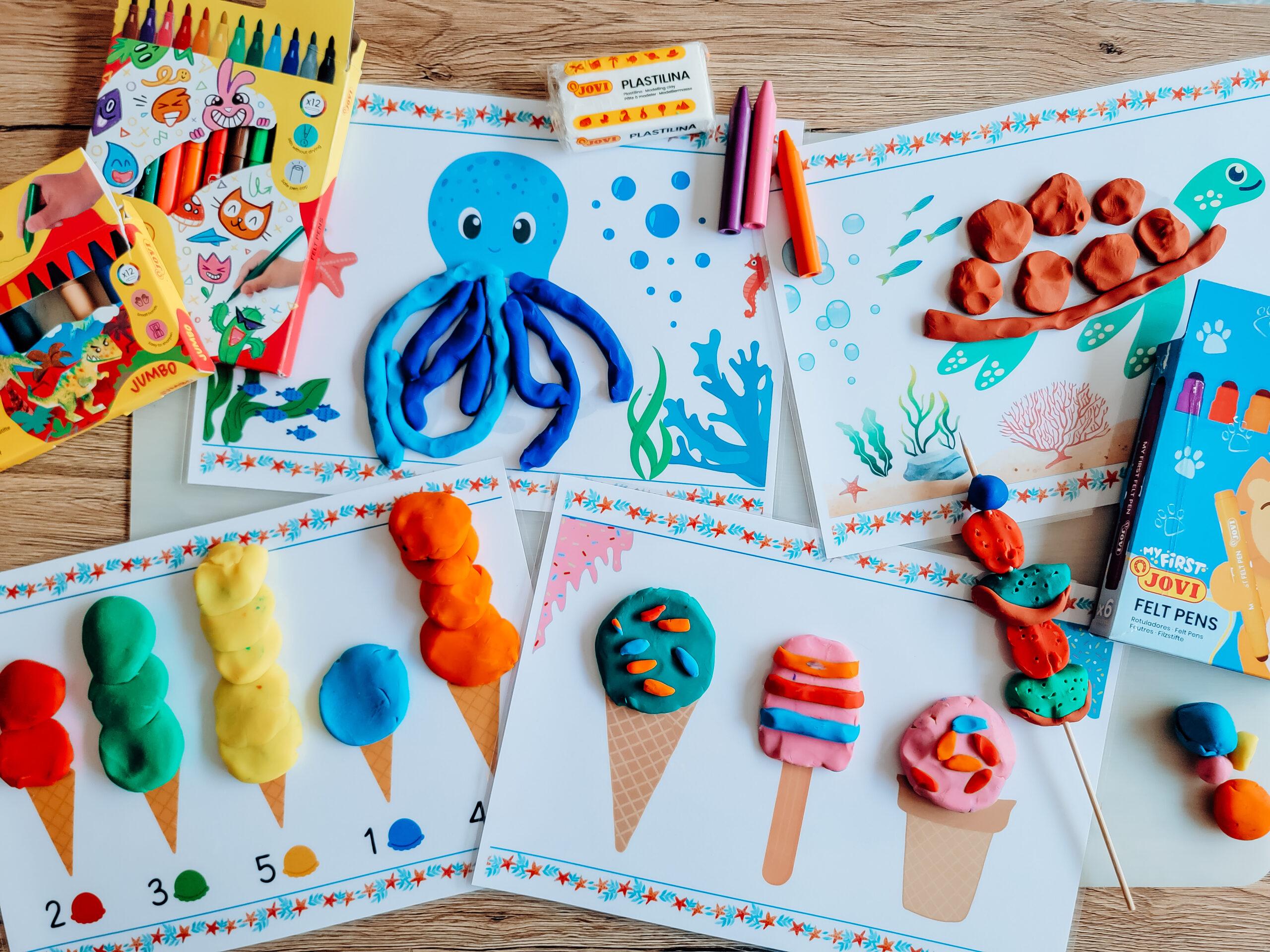 Dosier de verano creativo para niños y niñas con materiales Jovi