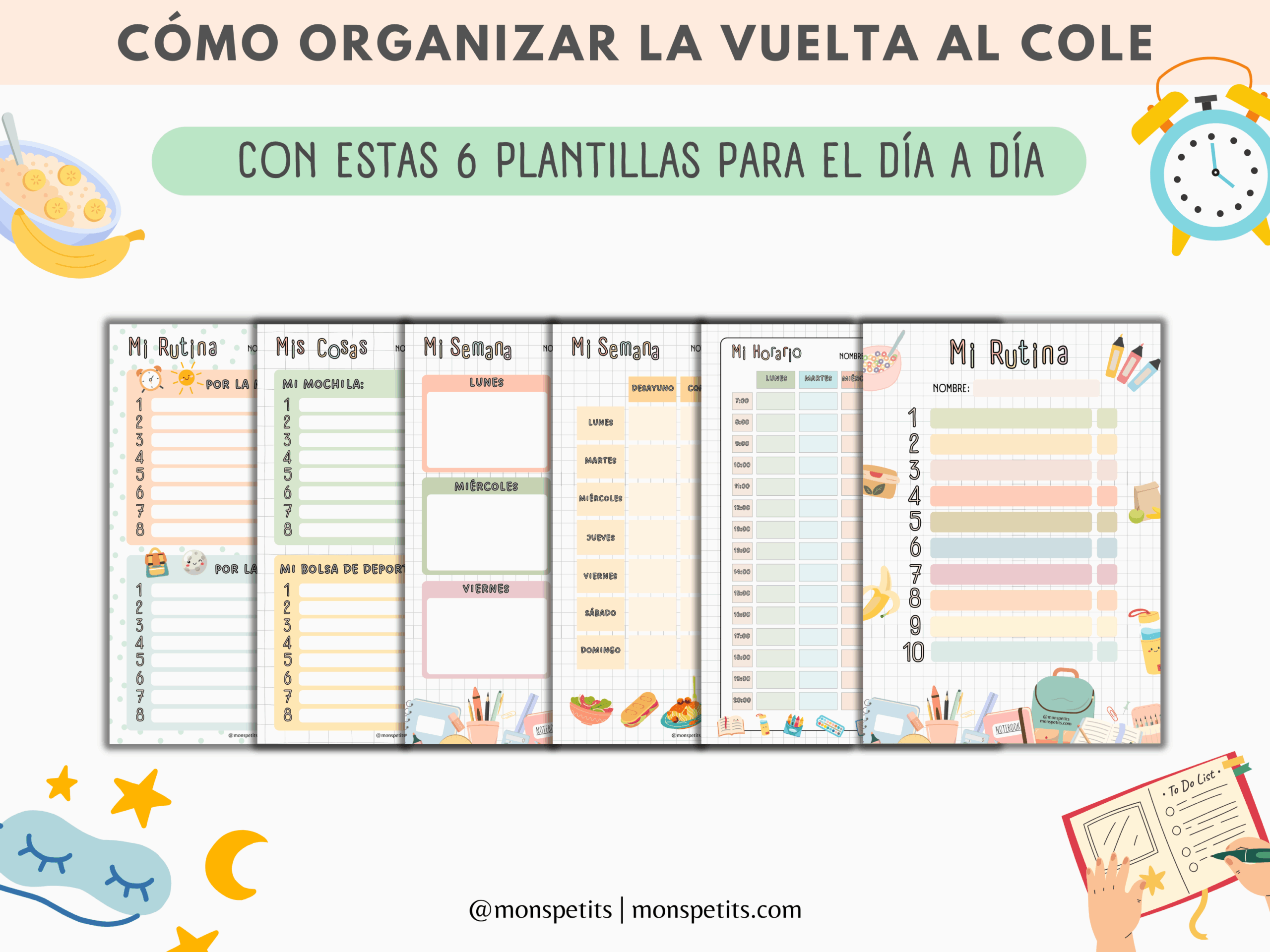 Cómo organizar la vuelta al cole de los niños y niñas (con 6 plantillas gratis para imprimir)